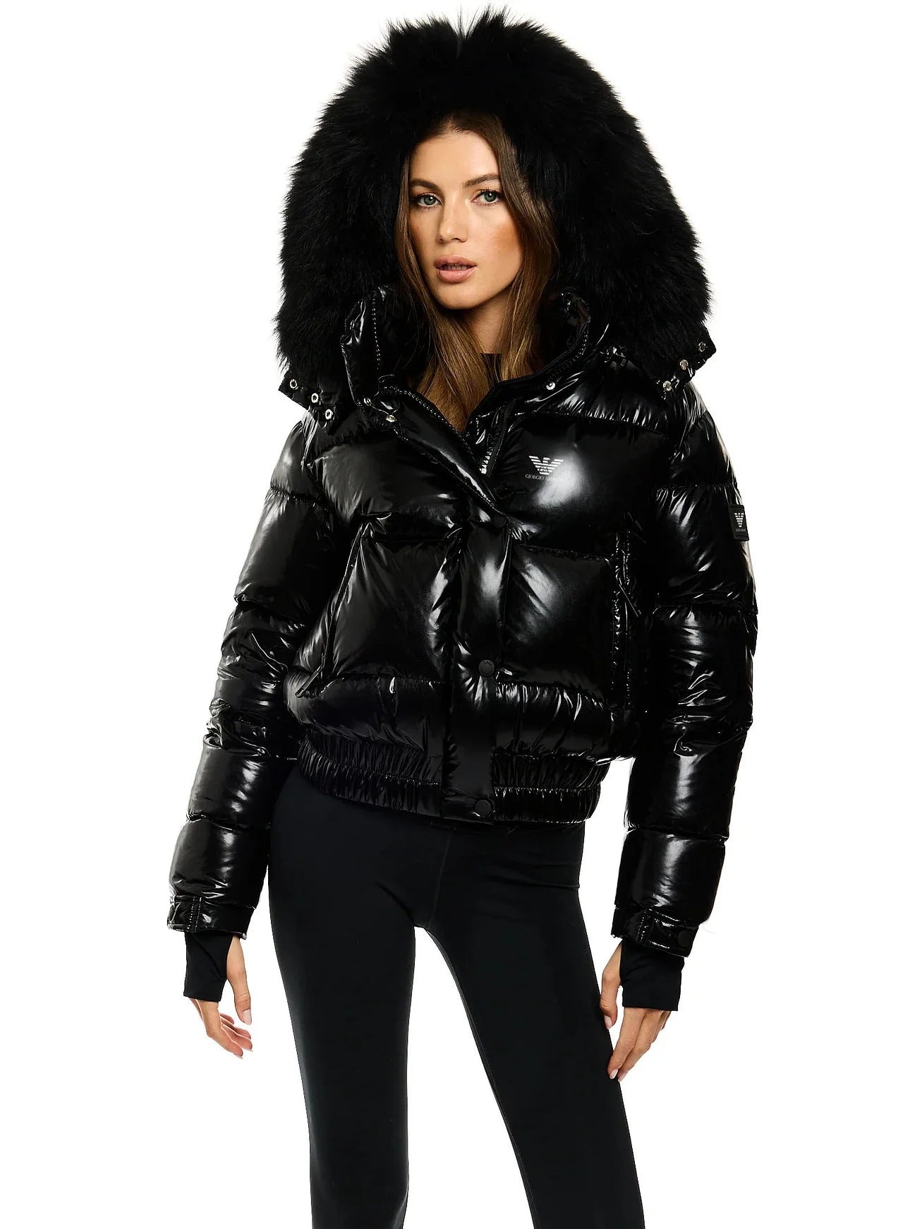 ✨ Glänzende Damen-Daunenjacke mit Kapuze