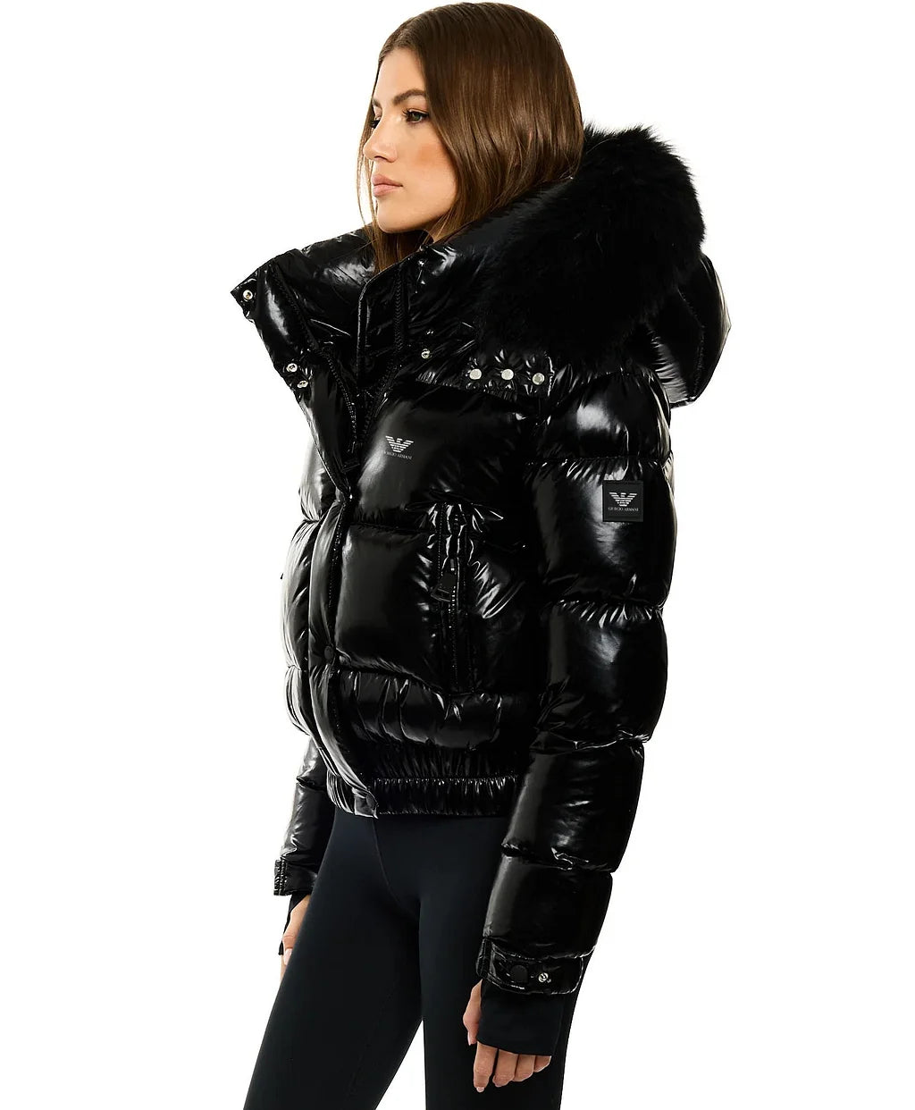 ✨ Glänzende Damen-Daunenjacke mit Kapuze