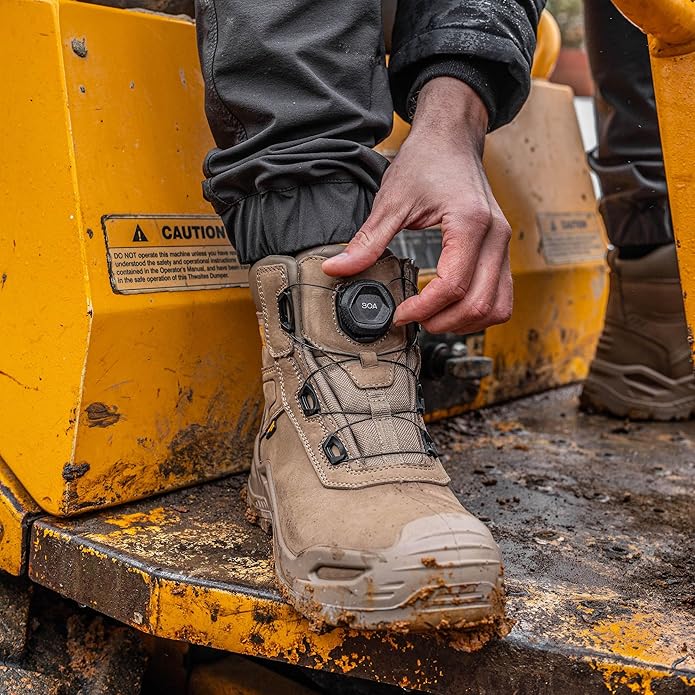 Professionelle Herren-Sicherheitsstiefel aus wasserdichtem Nubukleder