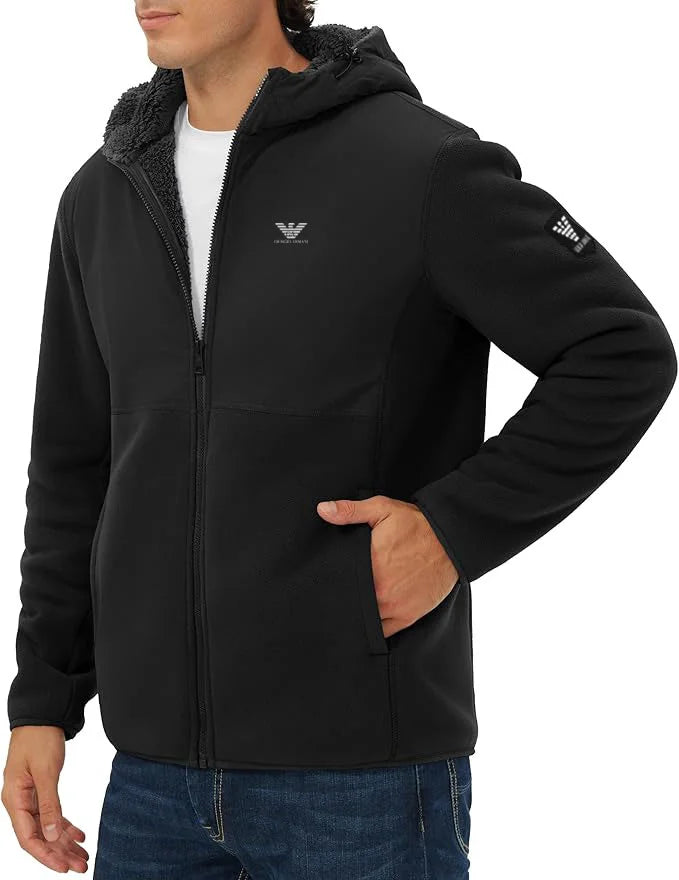 GA® – Herren Fleecejacke mit Kapuze